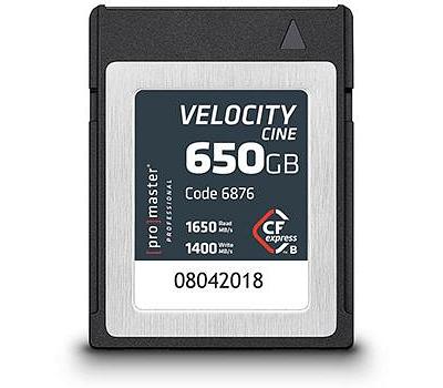 ProMaster CFexpress Type B 650GB Velocity CINE 1400MB/s w rite speed & 1700MB/s read spe