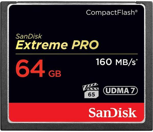 SanDisk Extreme PRO CompactFlash 160MB/s - 64GB Memory Card