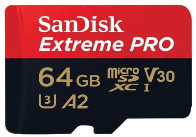 SanDisk Extreme Pro SDXC 64GB 200MB/s R, 90MB/s W, V30, U3, C10 Memory Card