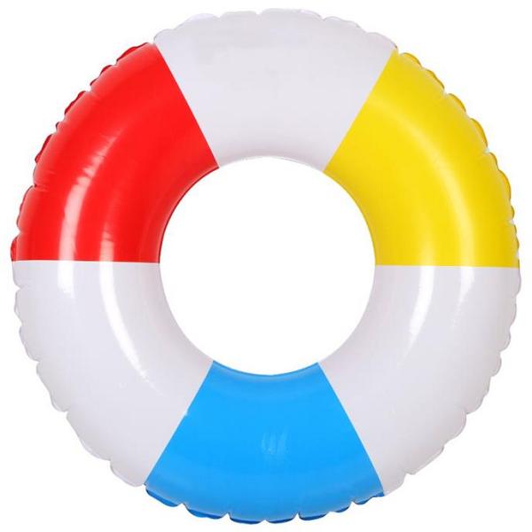 Airtime Swim Ring White With Red Blue & Yellow Stripes 77cm
