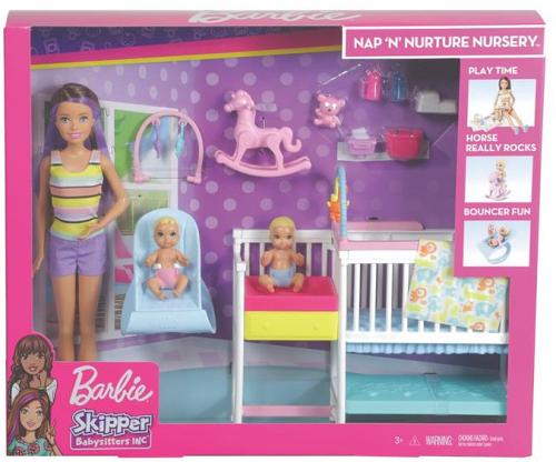 Barbie Babysitter Nap N Nurture Nursery Playset