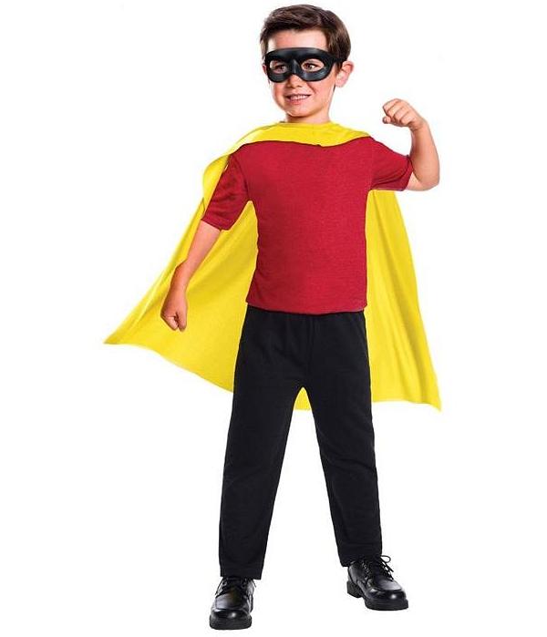 Robin Cape & Mask Kids Dress Up Costume Set