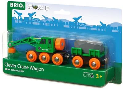 Brio Wooden Train Vehicle Clever Crane Wagon