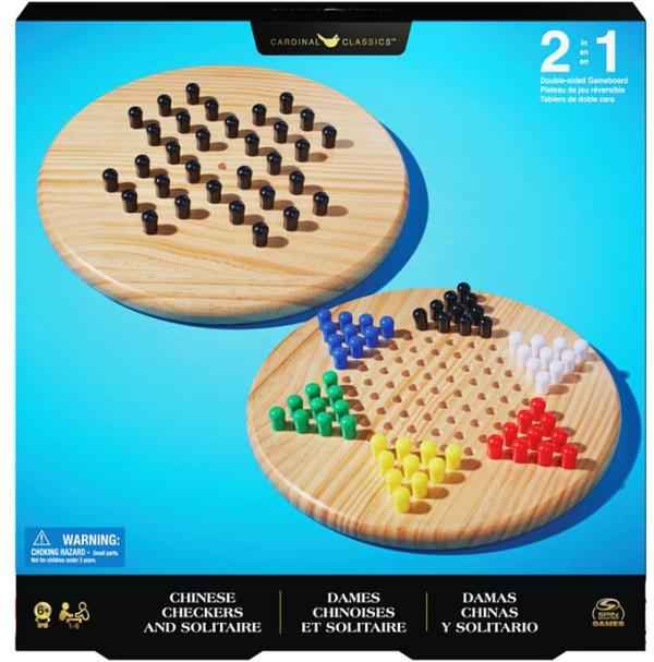 Cardinal Wooden Solitare & Chinese Checkers 2 In 1