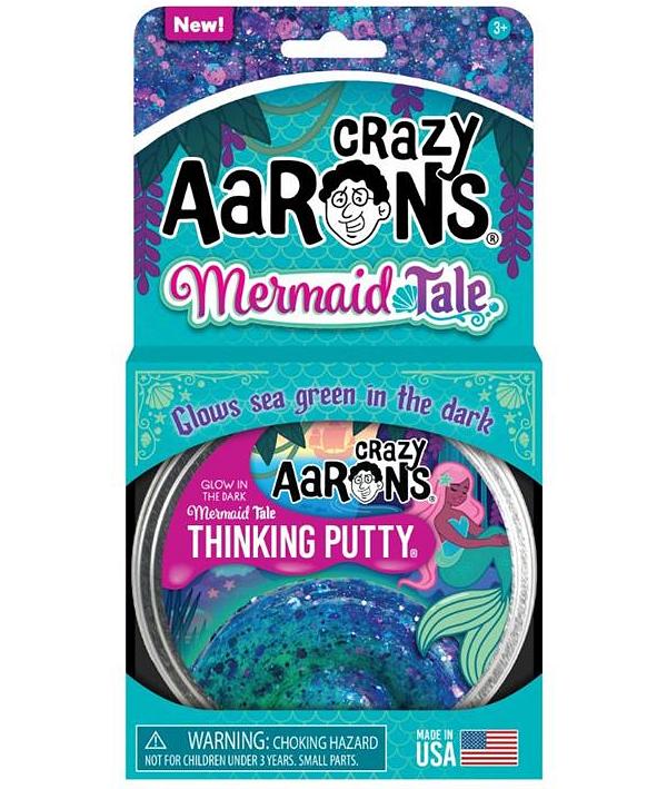 Crazy Aarons Thinking Putty 10cm Tin Glowbrights Mermaid Tale