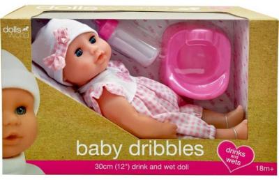Dolls World Drink & Wet Doll Baby Dribbles 30cm