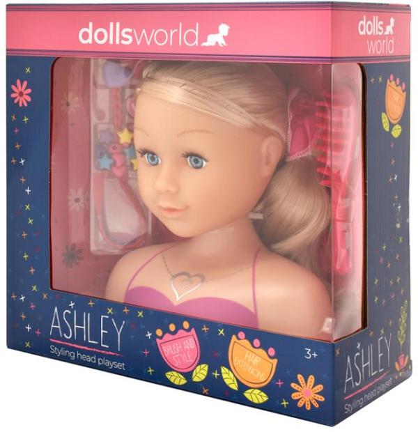 Dolls World Styling Head Ashley With Accessories