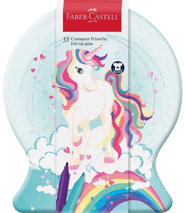 Faber Castell Connector Markers 33 Piece Set In Unicorn Tin