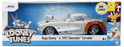 Jada Diecast 1:24 Bugs Bunny 1957 Chevy Corvette Movie With Figure