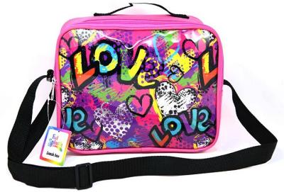 LOVE Utility Bag With Graffiti Glitter Design & Shoulder Strap