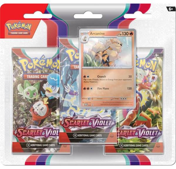Pokemon TCG Scarlet & Violet Three Booster Blister Pack Assorted