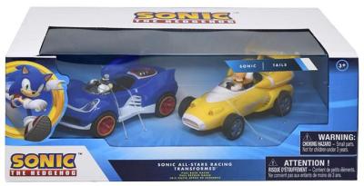 Sonic All Stars Sonic & Tails Pull Back Car 2 Pack