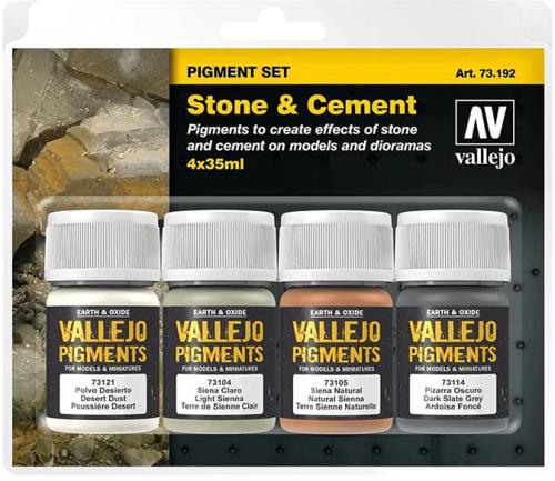 Vallejo Pigment Set Stone & Cement 35mL 4 Pack