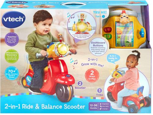 VTech 2 In 1 Ride & Balance Scooter Red