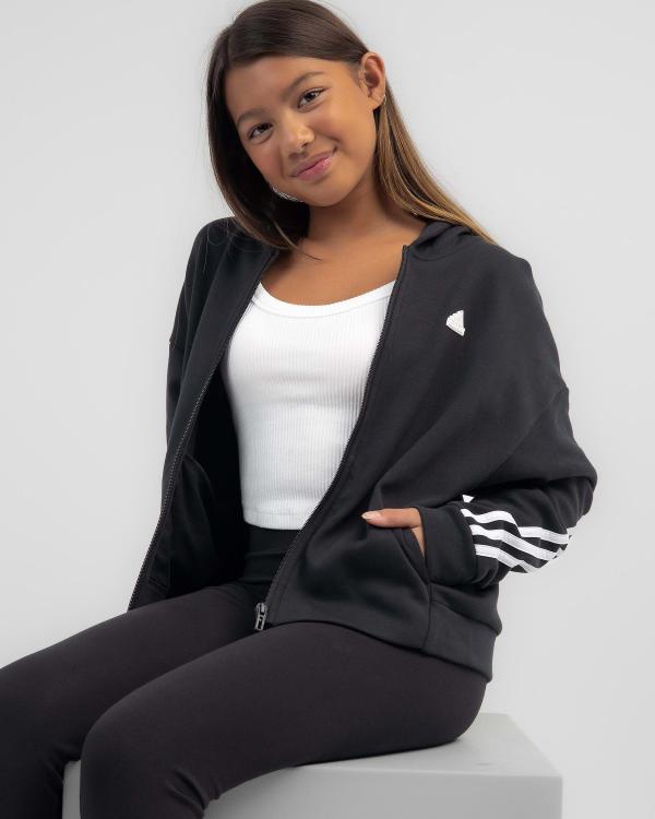 adidas Girls' Future Icons Zip Hoodie in Black
