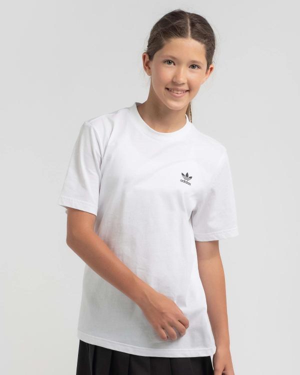 Adidas Girls' Small Trefoil T-Shirt in White