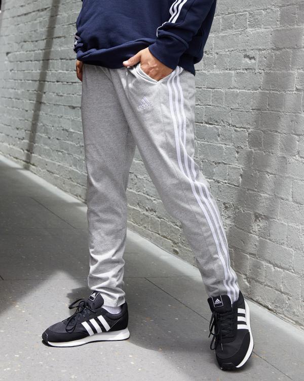 adidas Men's 3 Stripe Track Pants in Grey