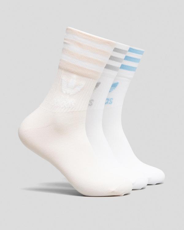 adidas Women's Mid Cut Crew Socks Pack in White