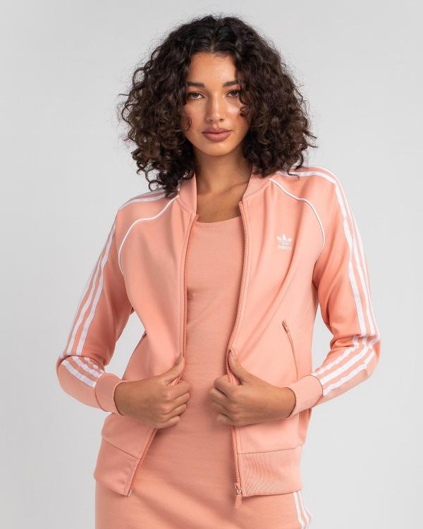 adidas Women's Superstar Primeblue Track Jacket in Coral