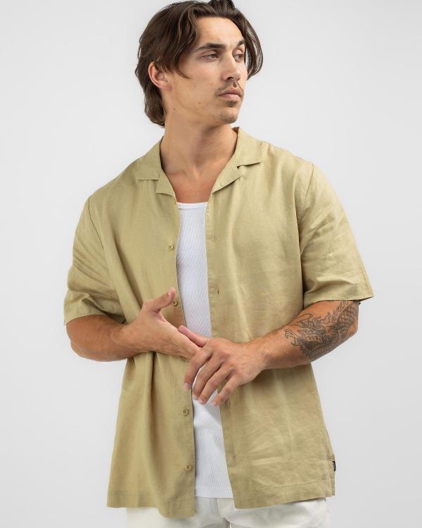 Afends Men's Daily Hemp Short Sleeve Shirt in Natural