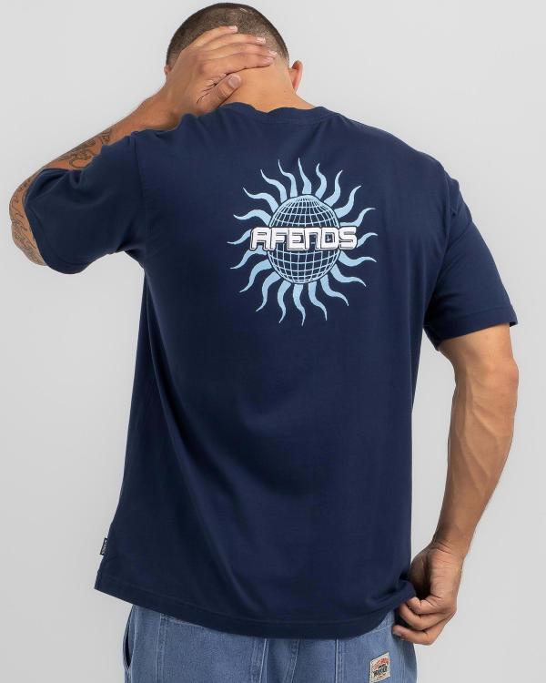 Afends Men's Solar Flare Retro Fit T-Shirt in Navy