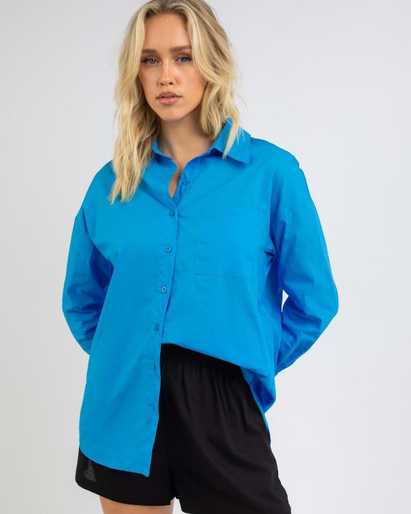 Ava And Ever Material Girl Shirt in Blue