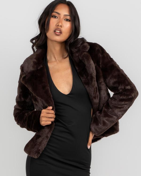 Ava And Ever Women's Bambie Faux Fur Jacket in Brown