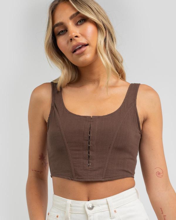 Ava And Ever Women's Carmen Top in Brown