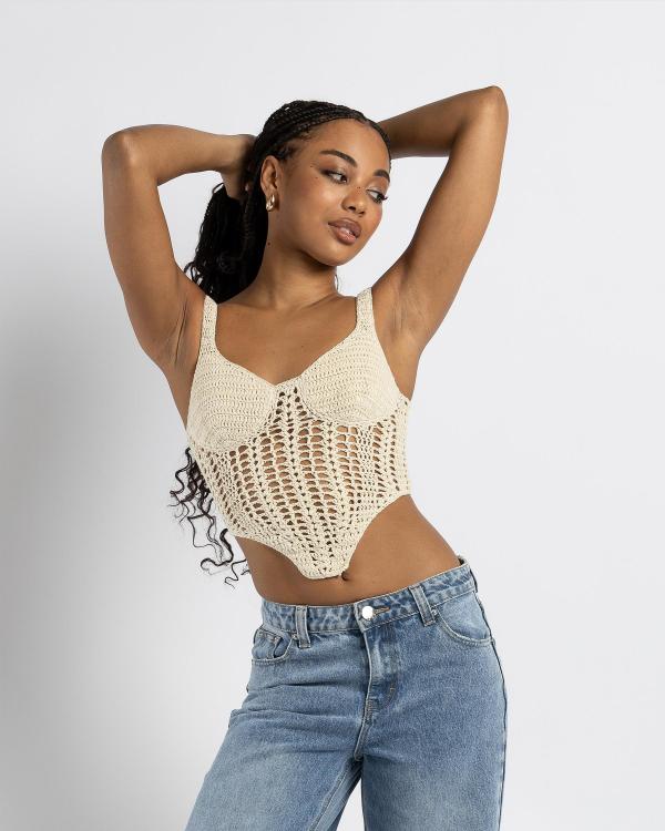 Ava And Ever Women's Celine Crochet Corset Top in Cream