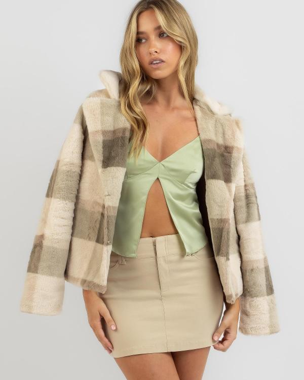 Ava And Ever Women's Chester Faux Fur Jacket in Cream