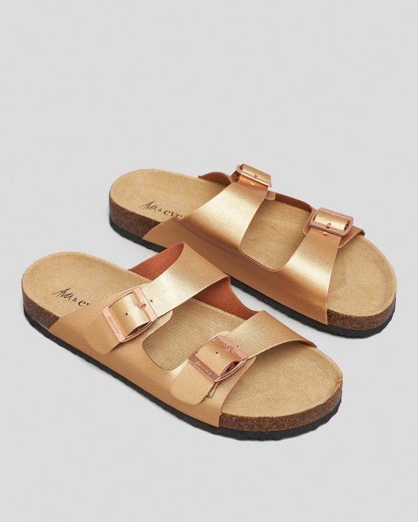 Ava And Ever Women's Cortina Slides Sandals in Gold