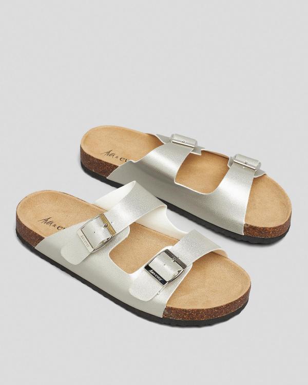 Ava And Ever Women's Cortina Slides Sandals in Silver