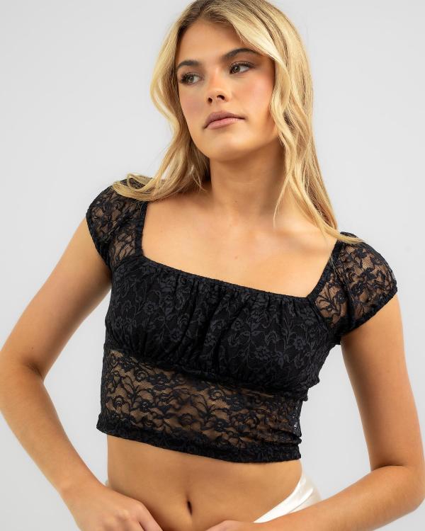 Ava And Ever Women's Danny Lace Cami Top in Black