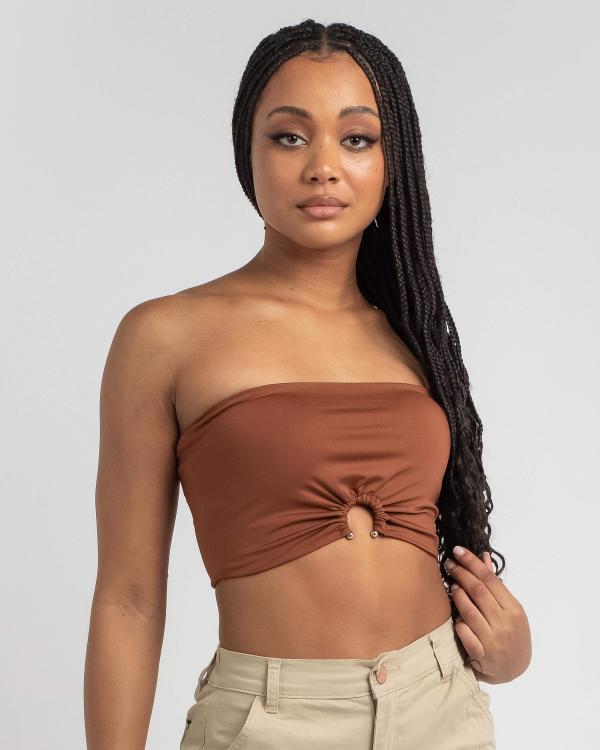 Ava And Ever Women's Daphne Tube Top in Brown