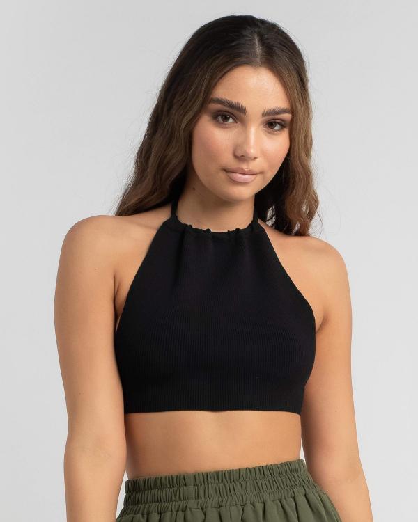 Ava And Ever Women's Finch Knit Halter Top in Black