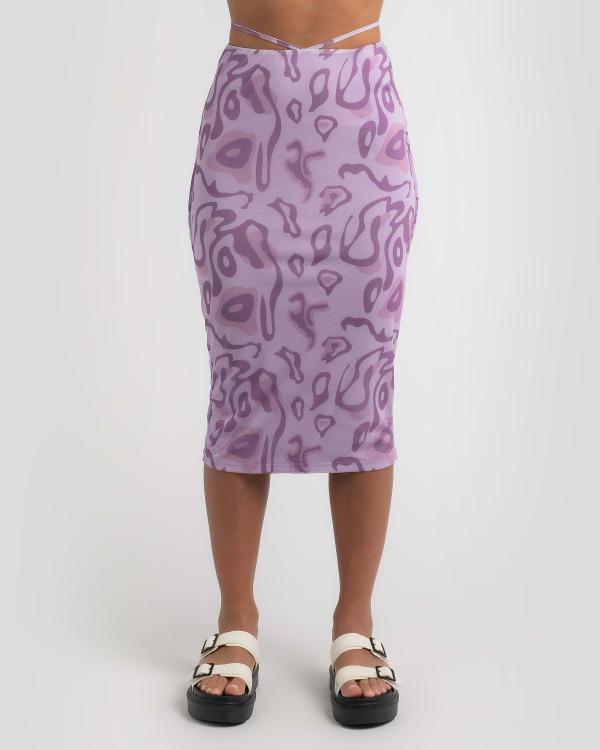 Ava And Ever Women's Georgia Midi Skirt in Purple