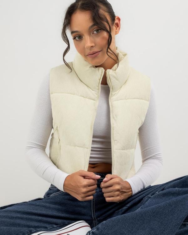 Ava And Ever Women's Icy Cord Puffer Vest in Cream