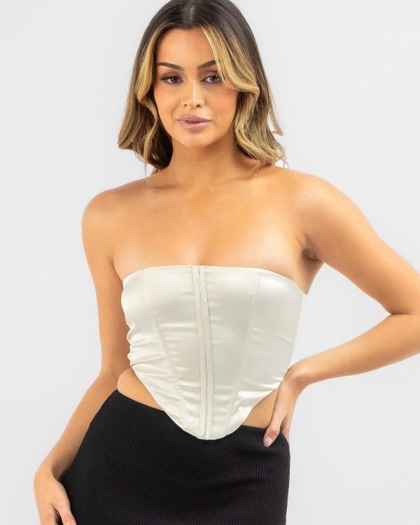 Ava And Ever Women's Isabella Satin Corset Top in Cream