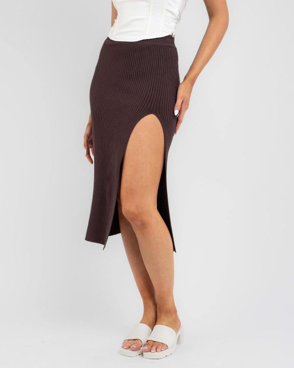 Ava And Ever Women's Mercury Midi Skirt in Brown