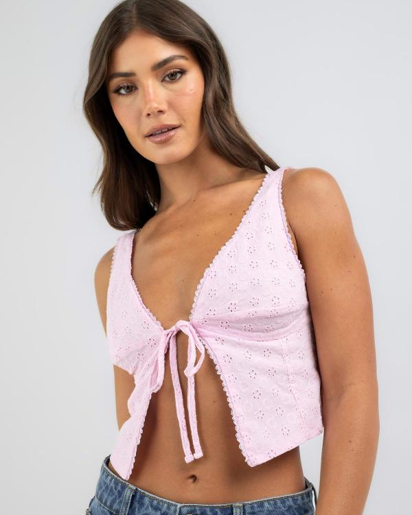Ava And Ever Women's Miranda Tie Up Cami Top in Pink