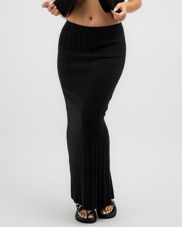 Ava And Ever Women's Naomi Rib Maxi Skirt in Black