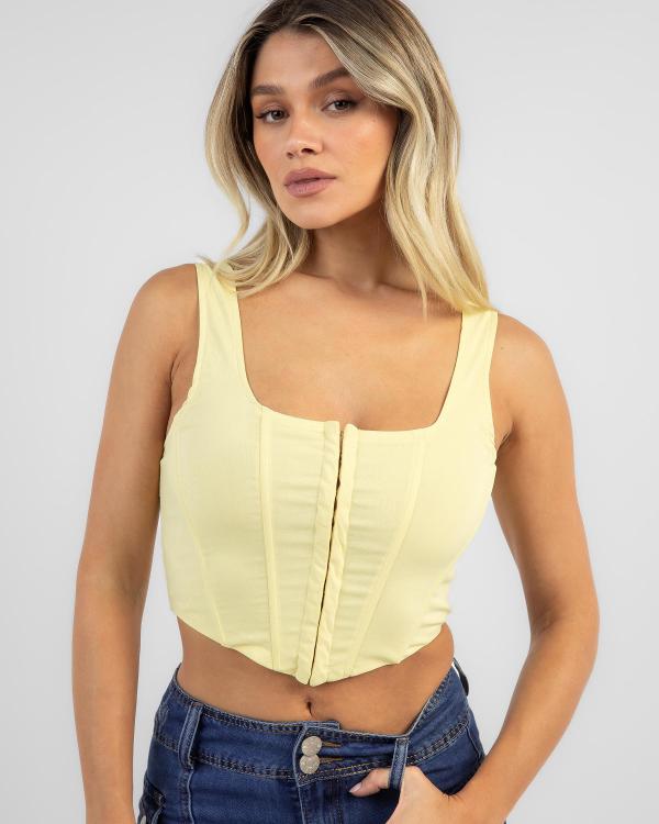 Ava And Ever Women's Rosario Corset Top in Yellow
