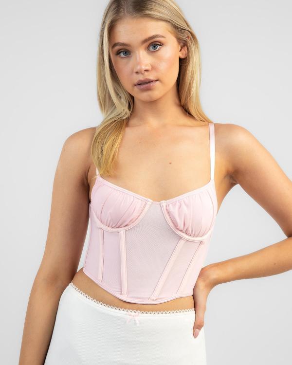 Ava And Ever Women's Saint Mesh Corset Top in Pink