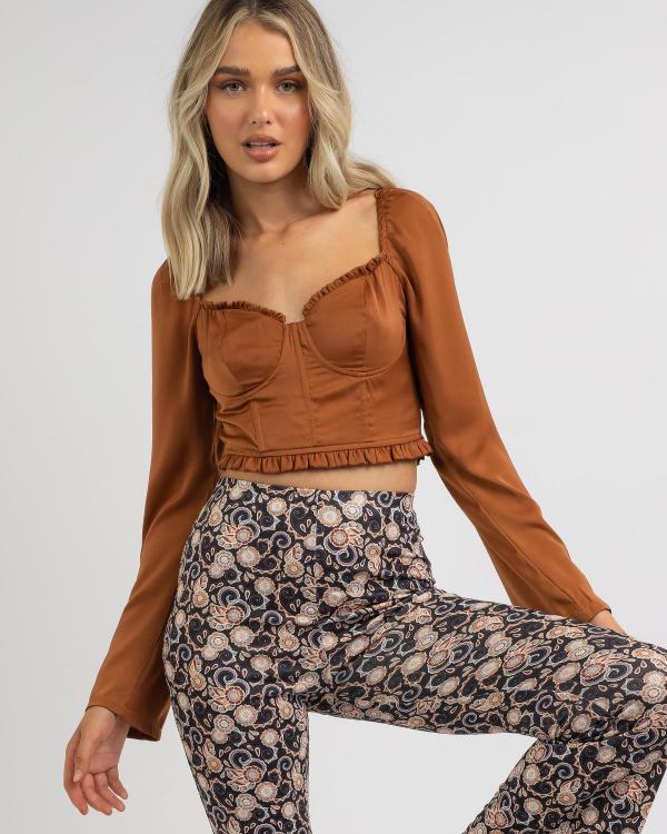 Ava And Ever Women's Sweet Like Cinnamon Top in Gold