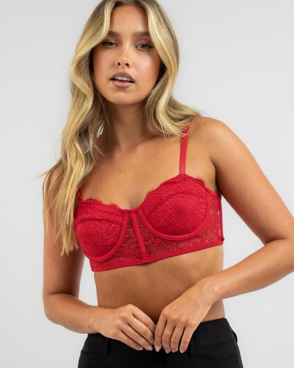 Ava And Ever Women's Waldorf Lace Crop Top in Red
