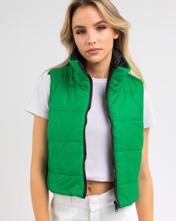 Ava And Ever Women's Whistler Reversible Puffer Vest in Green