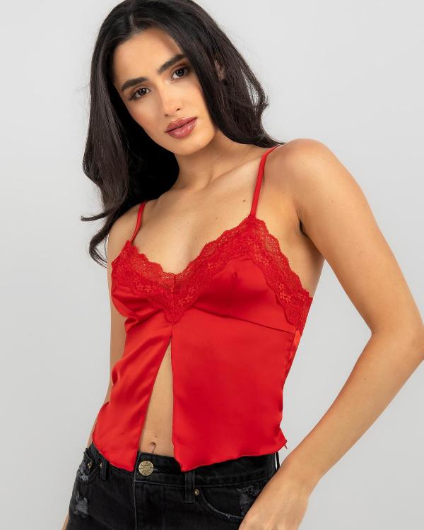 Ava And Ever Women's Wilhelmina Lace Cami Top in Red