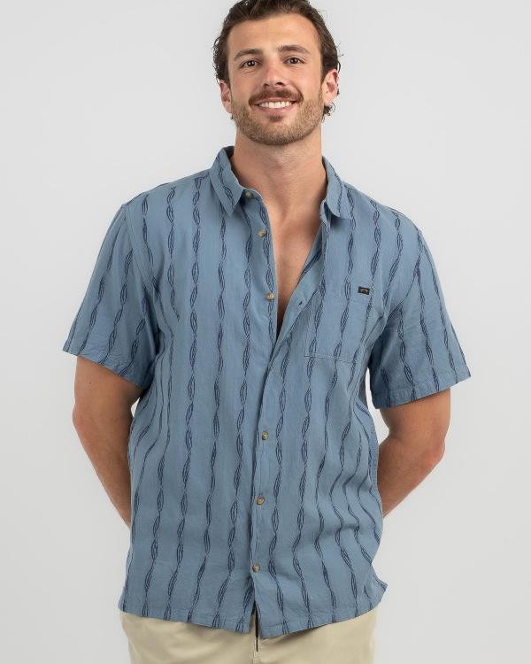 Billabong Men's Sundays Jacquard Short Sleeve Shirt in Bleach Denim