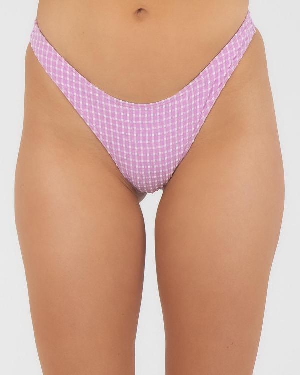 Billabong Women's Surf Check Bikini Bottom in Purple