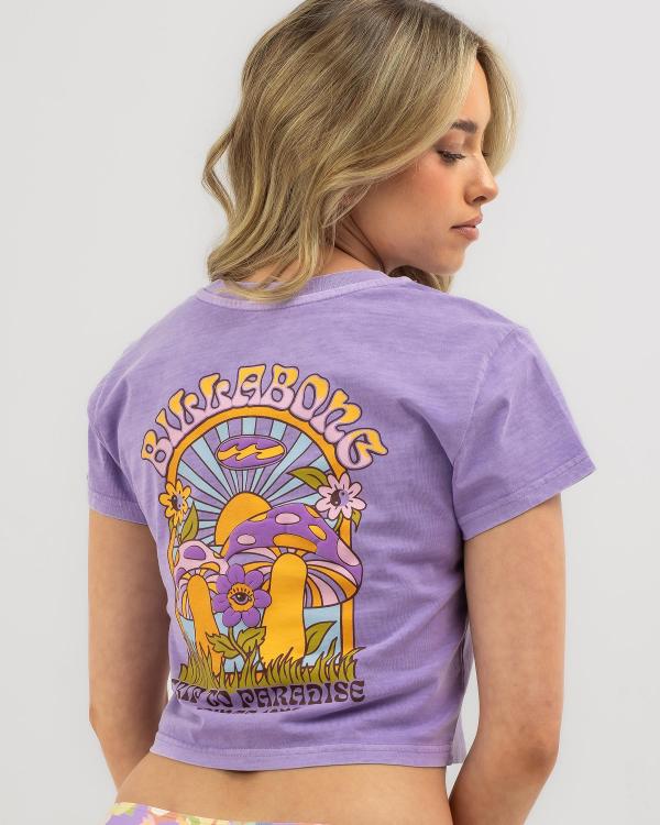 Billabong Women's Violet Delight Crop T-Shirt in Purple